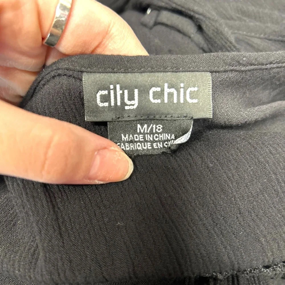 City Chic Villa Capri Jumpsuit in‎ Black Plus Size 18 - Picture 9 of 11